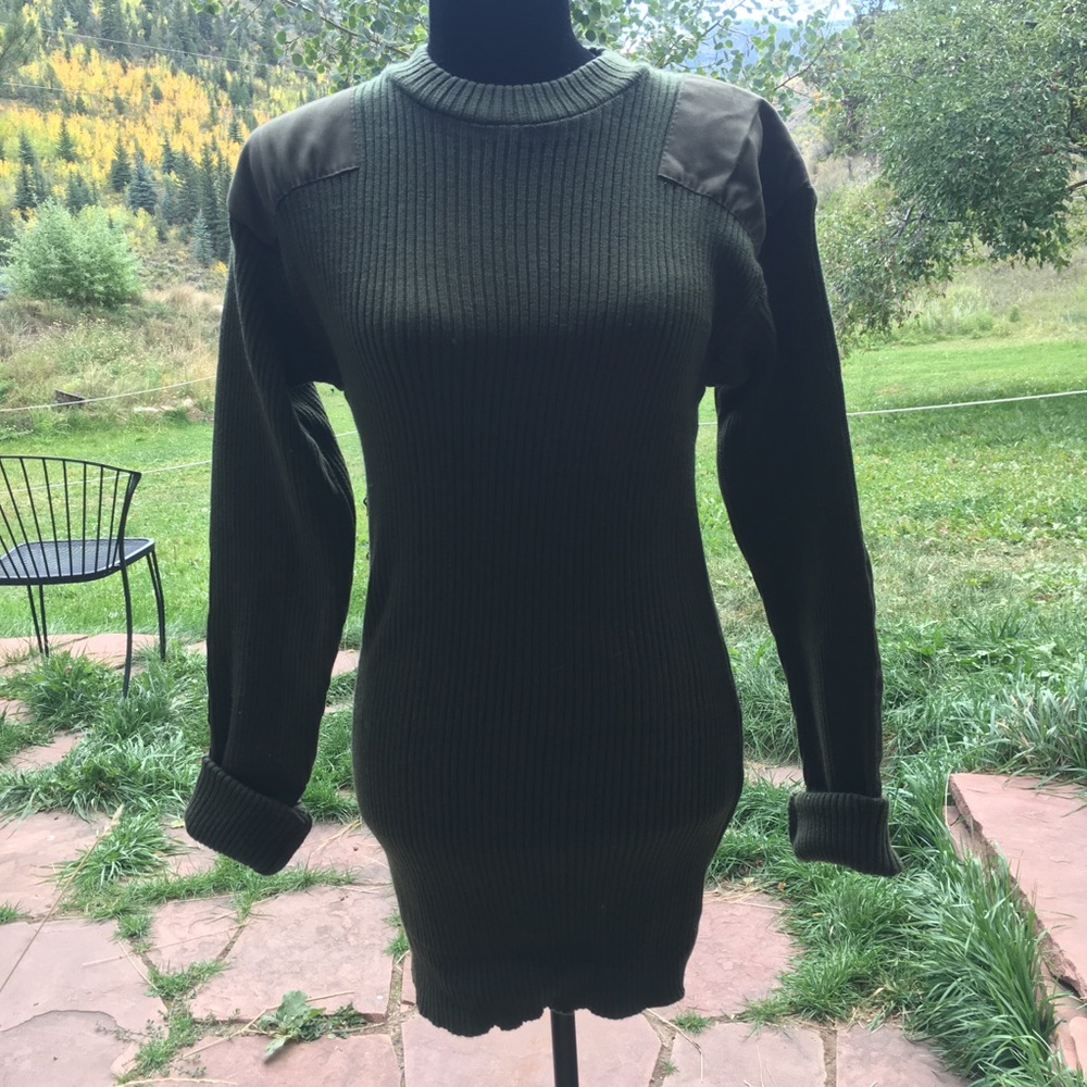 Slim Fit Army Green Sweater